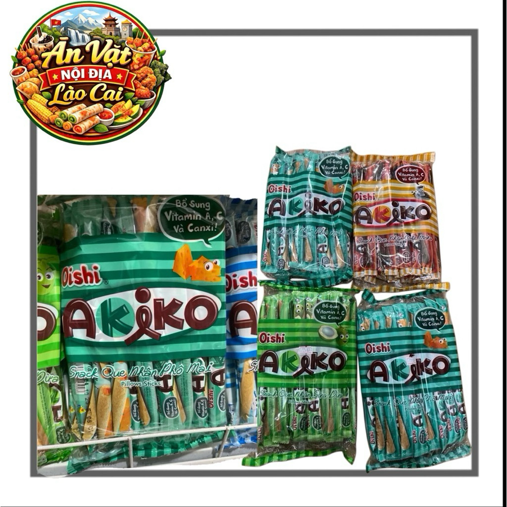 Snack Que Akiko Vị Phô Mai /Vị Sữa Dừa-Gói 140g_AnVatNoiDiaLc
