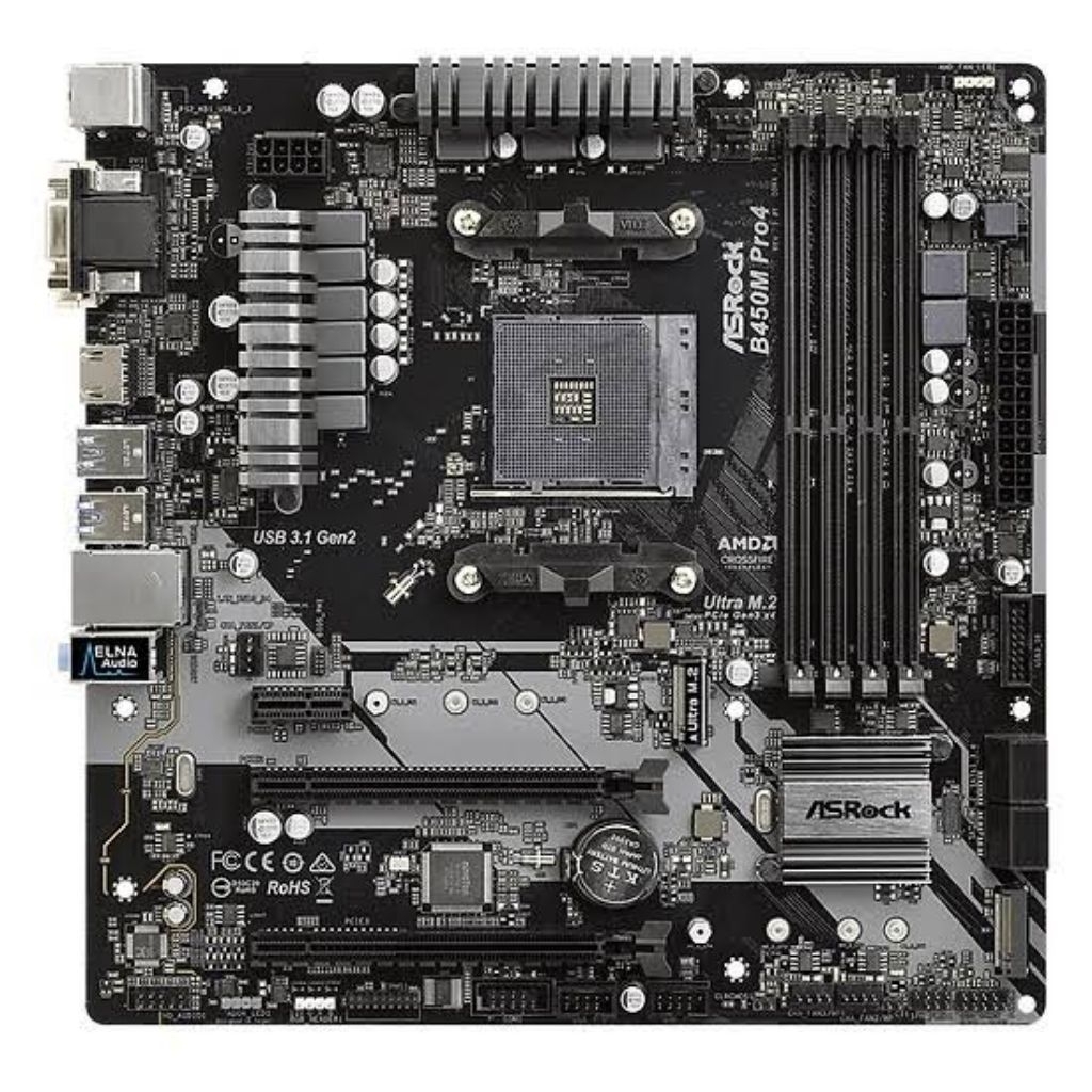 Main Asrock B450m Pro 4 hàng cũ đẹp