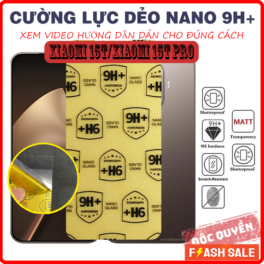 Miếng dán màn hình xiaomi 15T/ Xiaomi 15T Pro, cường lực dẻo Nano 9H, dán điện thoại xiaomi