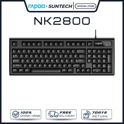 Bàn Phím Giả Cơ Rapoo NK2800 - Layout 98 Mới Nhất, Phím Bấm Cao, Cảm Giác Gõ Cực Sướng, Chống Oxy Hó