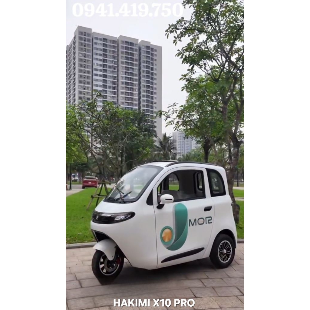 XE ĐIỆN 3 BÁNH CABIN CAO CẤP HAKIMI X10 PRO