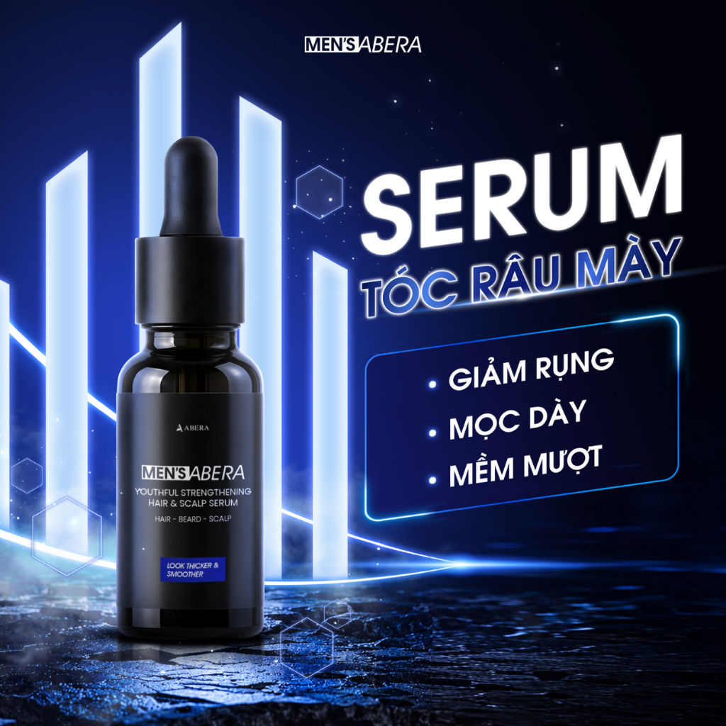 Serum H.B.S 5IN1 MEN’S ABERA – Hoạt chất KOPEXIL đa tác động cho các vùng tóc-râu-da đầu- lông mày- 