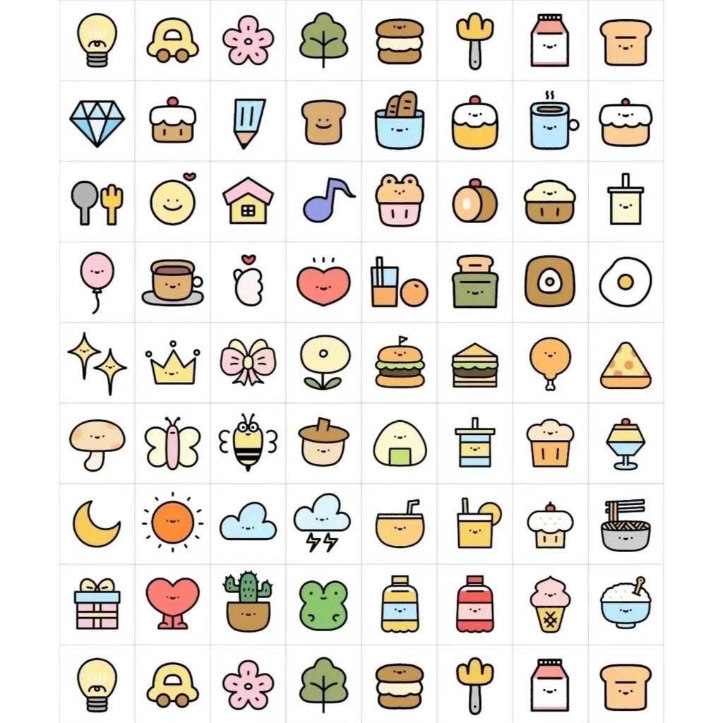 (Quà Tặng Kèm) Sticker Dán Hình Cute Trang Trí Quạt Cầm Tay Laptop Random