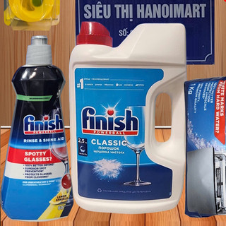 Combo Nước làm bóng finish 800ml + 2.5kg Bột rửa bát Finish - Hanomart
