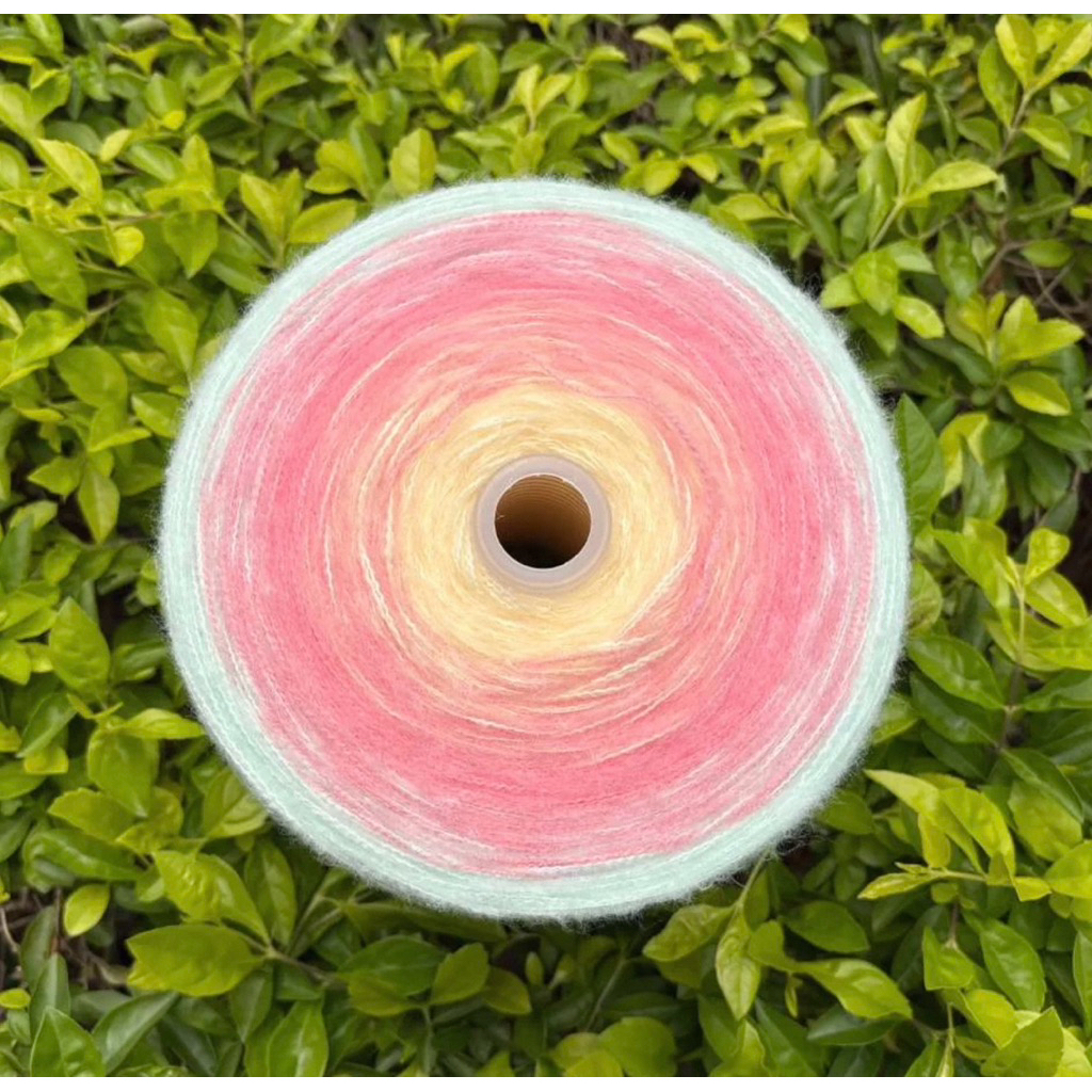 Len Mohair cầu vồng chập 3 (1000g)