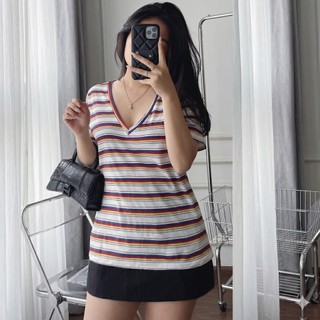 Áo Nữ Cổ Tim Lụa Giấy Mềm Mịn Mặc Mát