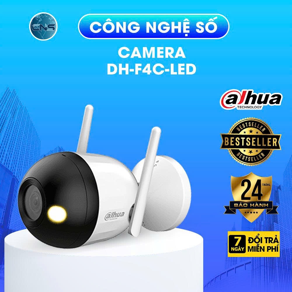 Camera IP WIFI Dahua F4C-LED Full color thân 4.0MP Chính Hãng