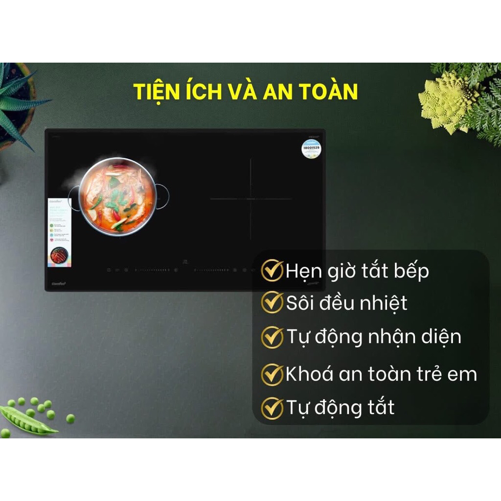 Bếp Từ Đôi Comfee CIH-44DIL – Công nghệ Inverter sôi liu riu, Bảo hành chính hãng 3 năm, đổi mới tro