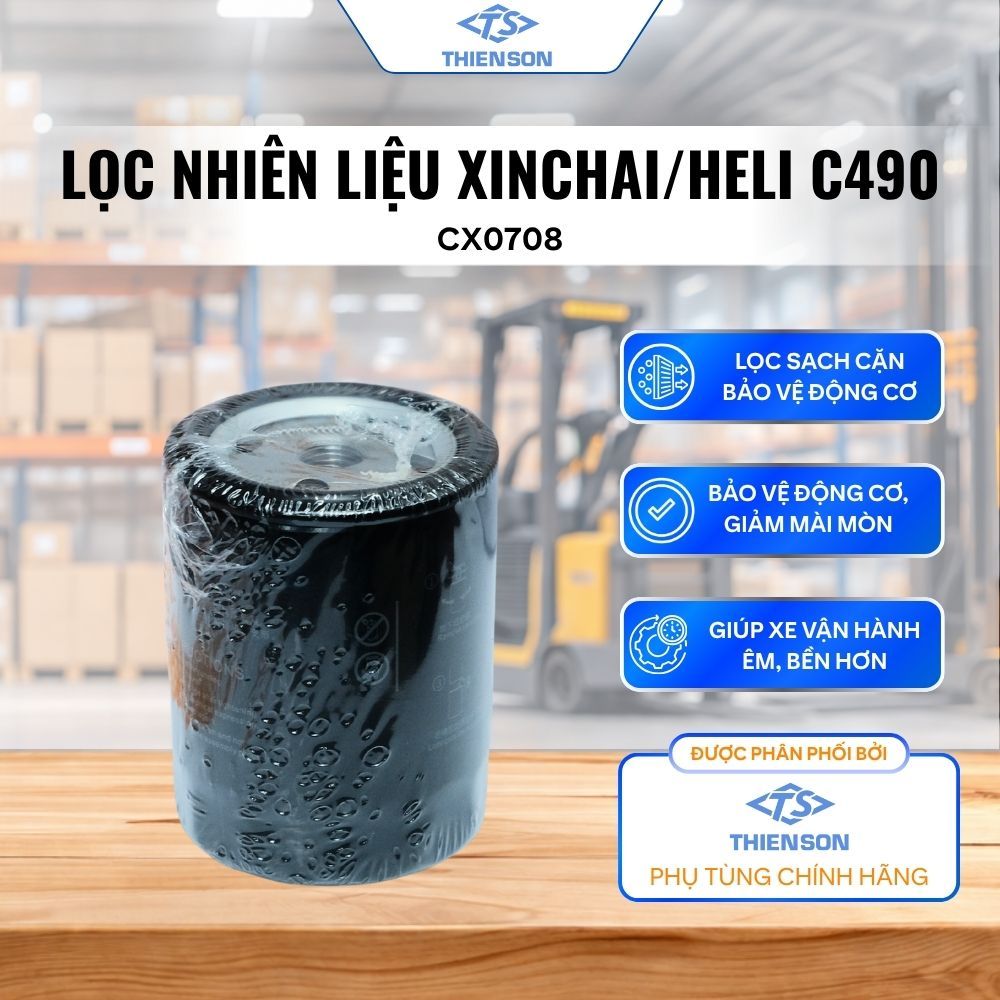 Lọc nhiên liệu xe nâng CX0708 | Dùng cho động cơ Xinchai C490, A490, Quanchai 490 | Chính hãng