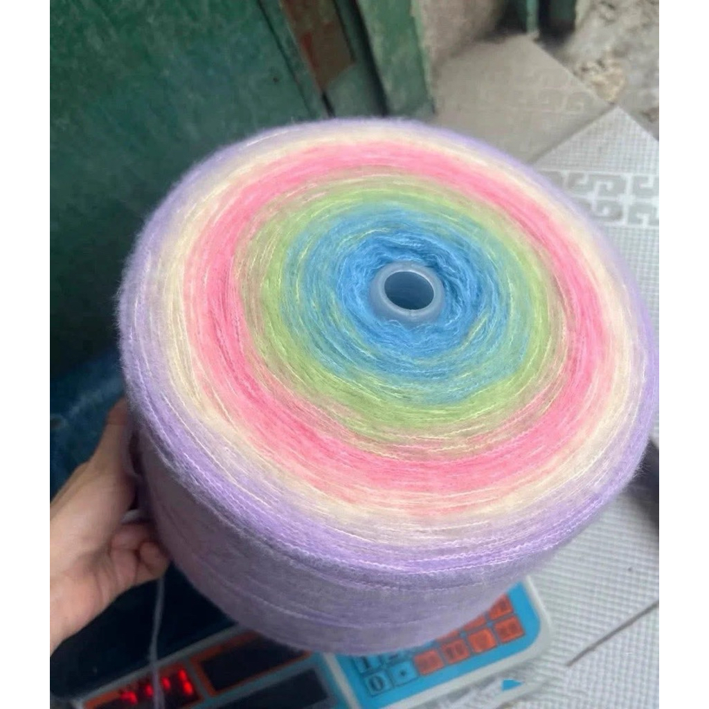 Len Mohair cầu vồng loang chập 3(1000g)