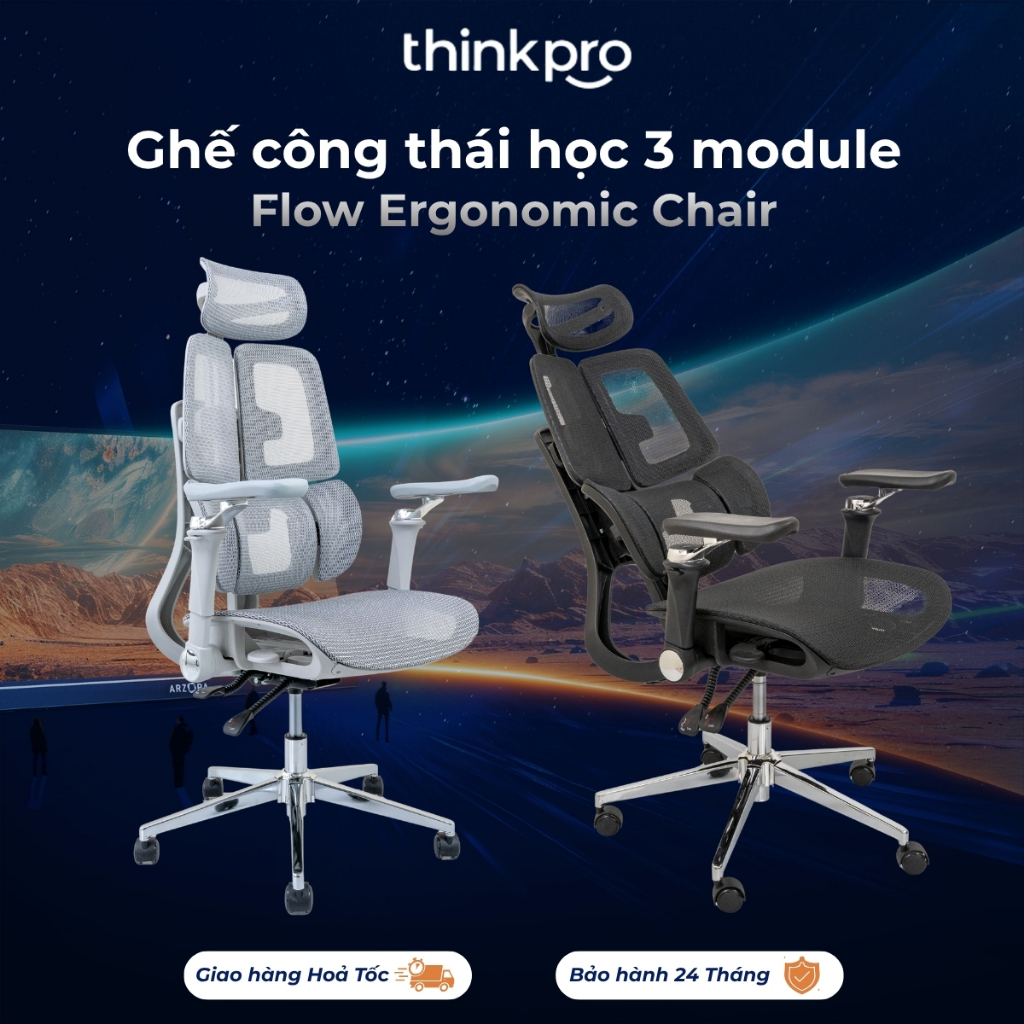 Ghế công thái học công nghệ Motion Tracking Leaf Flow Ergonomic Chair giảm đau mỏi lưng, cổ vai gáy