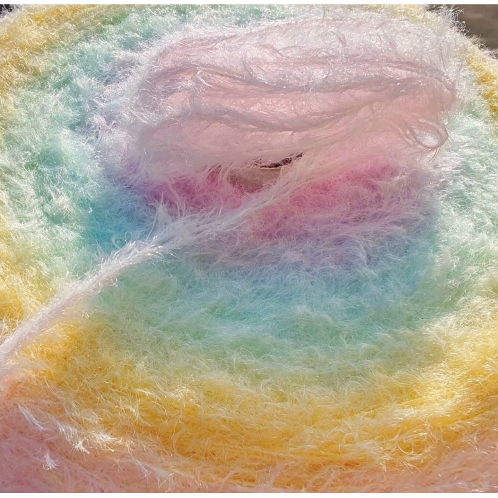 Len Mohair cầu vồng loang mi chập 3 (1000g)