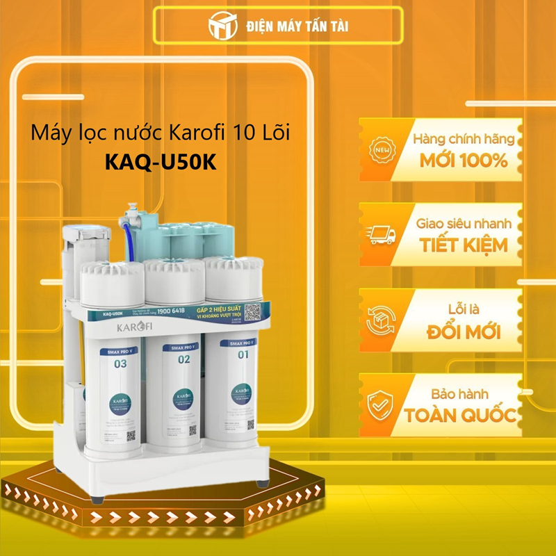 KAQ-U50K - Máy lọc nước Karofi 10 Lõi  KAQ-U50K - GIAO TOÀN QUỐC
