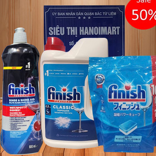 Combo Bột rửa bát Finish nhật bản 2.5kg + Nước làm bóng bát Finish 800ml chuyên dùng cho máy rửa bát chén