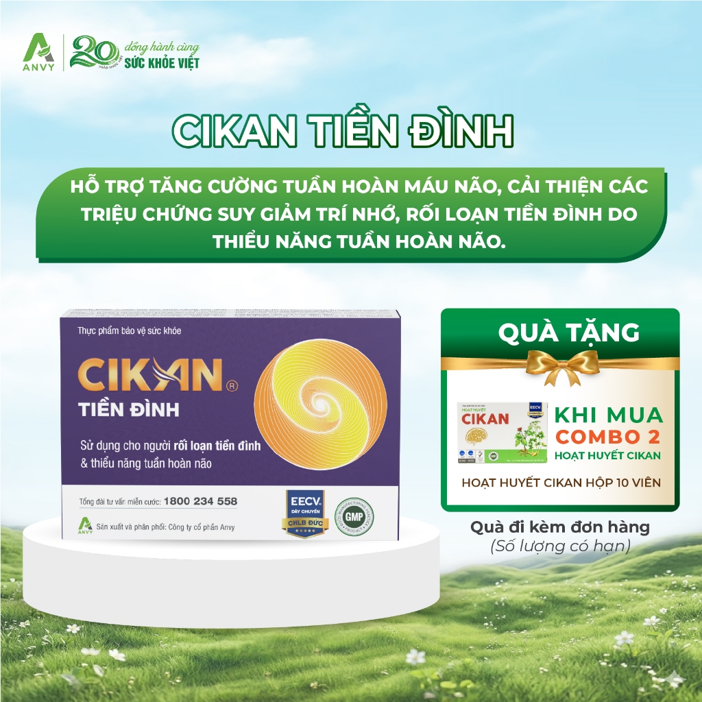Cikan Tiền Đình - Hỗ Trợ Cải Thiện Suy Giảm Trí Nhớ, Rối Loạn Tiền Đình Do Thiểu Năng Tuần Hoàn Não 