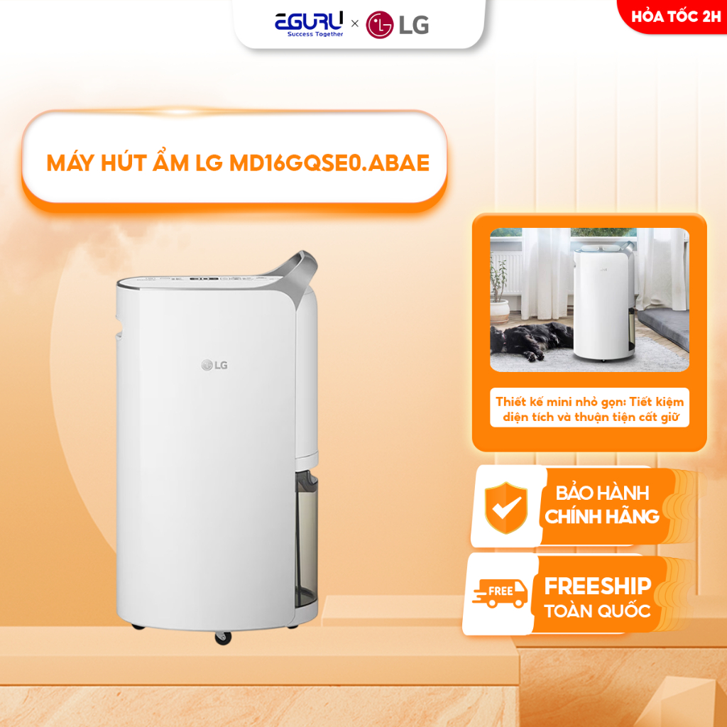 Máy hút ẩm LG Dual Inverter 28L MD16GQSE0.ABAE - Hàng Chính Hãng