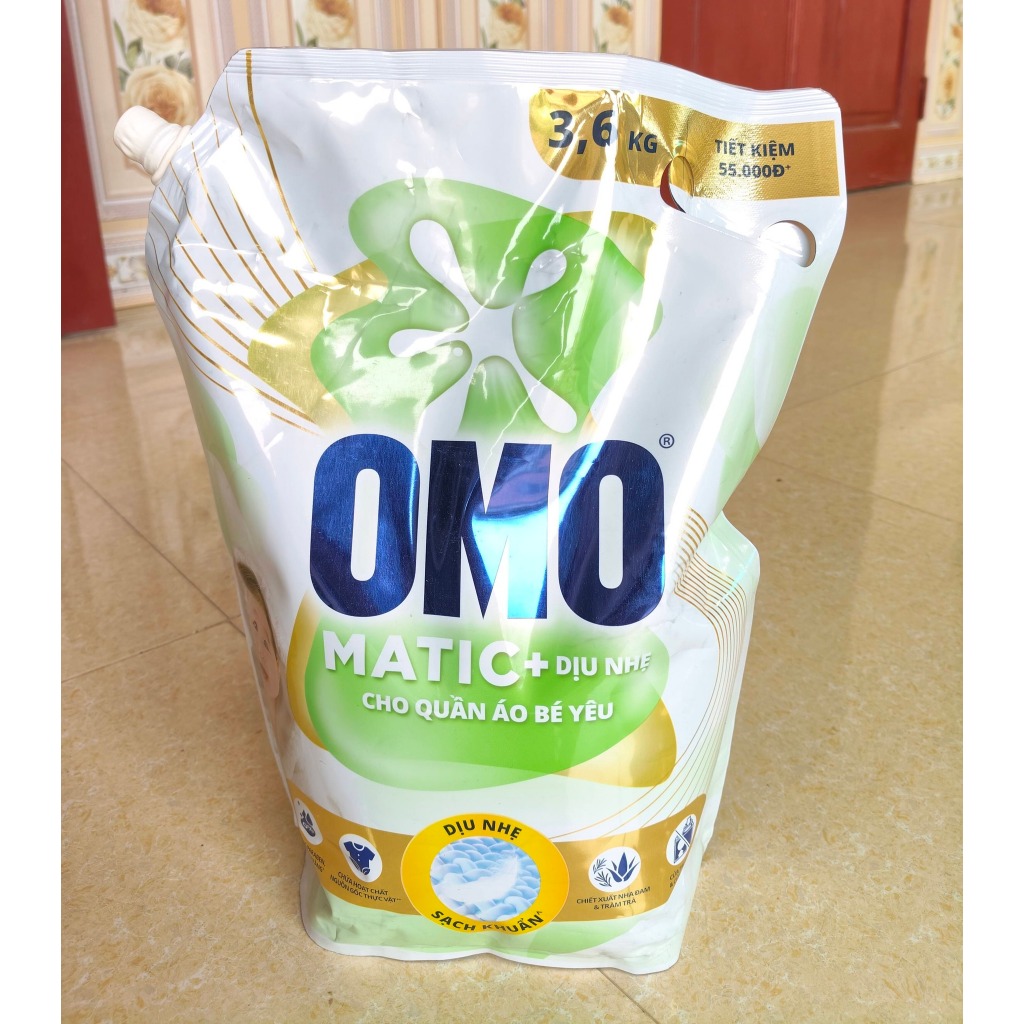 Nước giặt OMO matic cho quần áo bé yêu túi 3.6KG