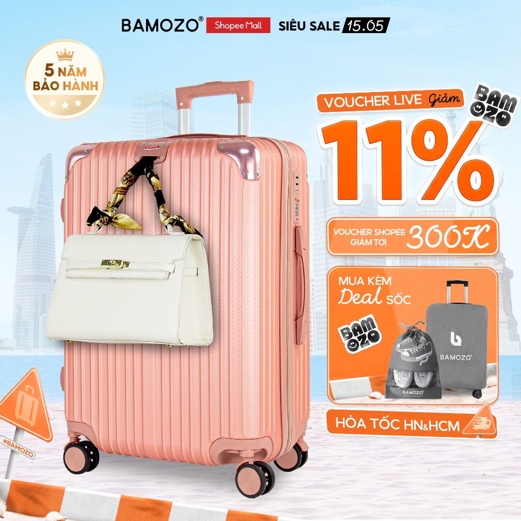 Vali Du Lịch Bamozo 8809 Size 28 Cao Cấp Nhựa ABS+PC Cao Cấp_8809