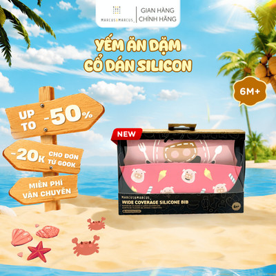 Yếm Silicon Ăn Dặm Cổ Dán Cho Bé Marcus & Marcus, Từ 6 Tháng - Pokey