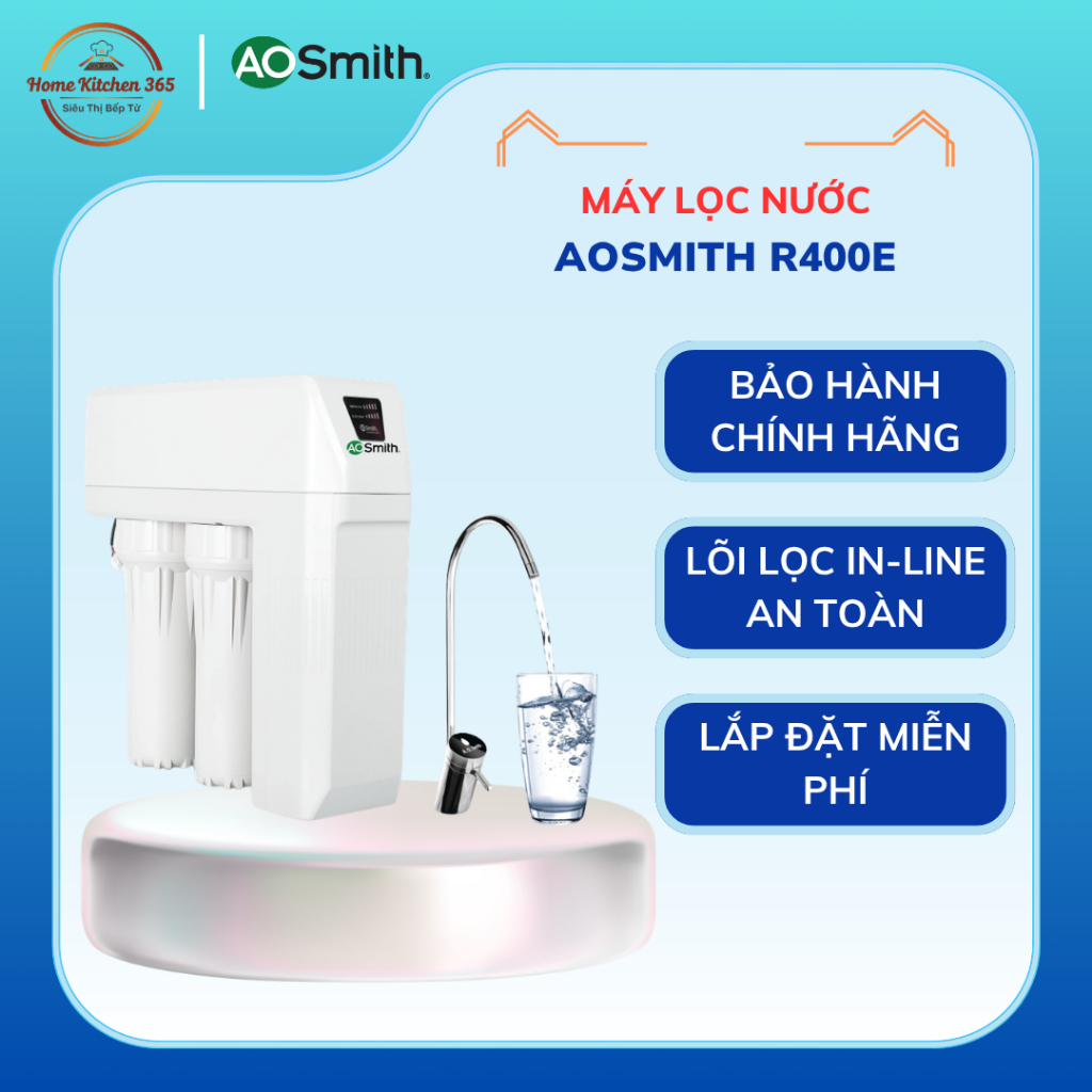 Máy Lọc Nước RO A. O. Smith (aosmith) R400E – Công Nghệ RO Side Stream