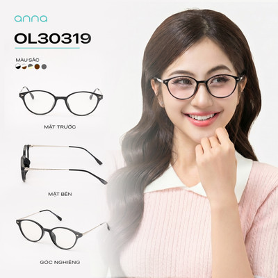 [BEST SELLER] Gọng kính thời trang nam nữ ANNA kim loại dáng oval mắt bé unisex cá tính OL 30319