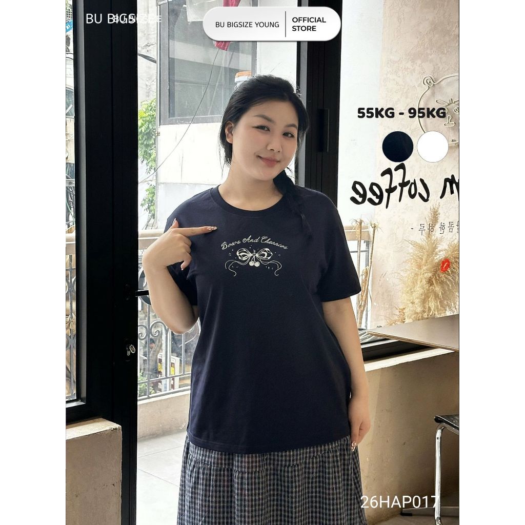 Áo thun cổ tròn in hình BIGSIZE (55kg đến 95kg) – 26HAP017 - [BUstu Bigsize]