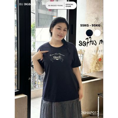 Áo thun cổ tròn in hình BIGSIZE (55kg đến 95kg) – 26HAP017 - [BUstu Bigsize]