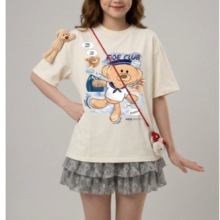 [RẺ VÔ ĐỊCH] Áo thun Teddy kèm gấu hot scream Unisex - Phông kiểu vintage cá tính đường phố form rộng tay lỡ 3158