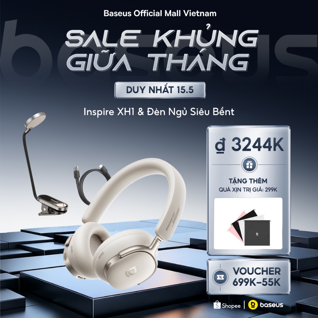 Tai Nghe Baseus Inspire XH1 Sound by Bose, Pin 100H, Chống ồn ANC, Dolby Audio | BigBuy360 - bigbuy360.vn