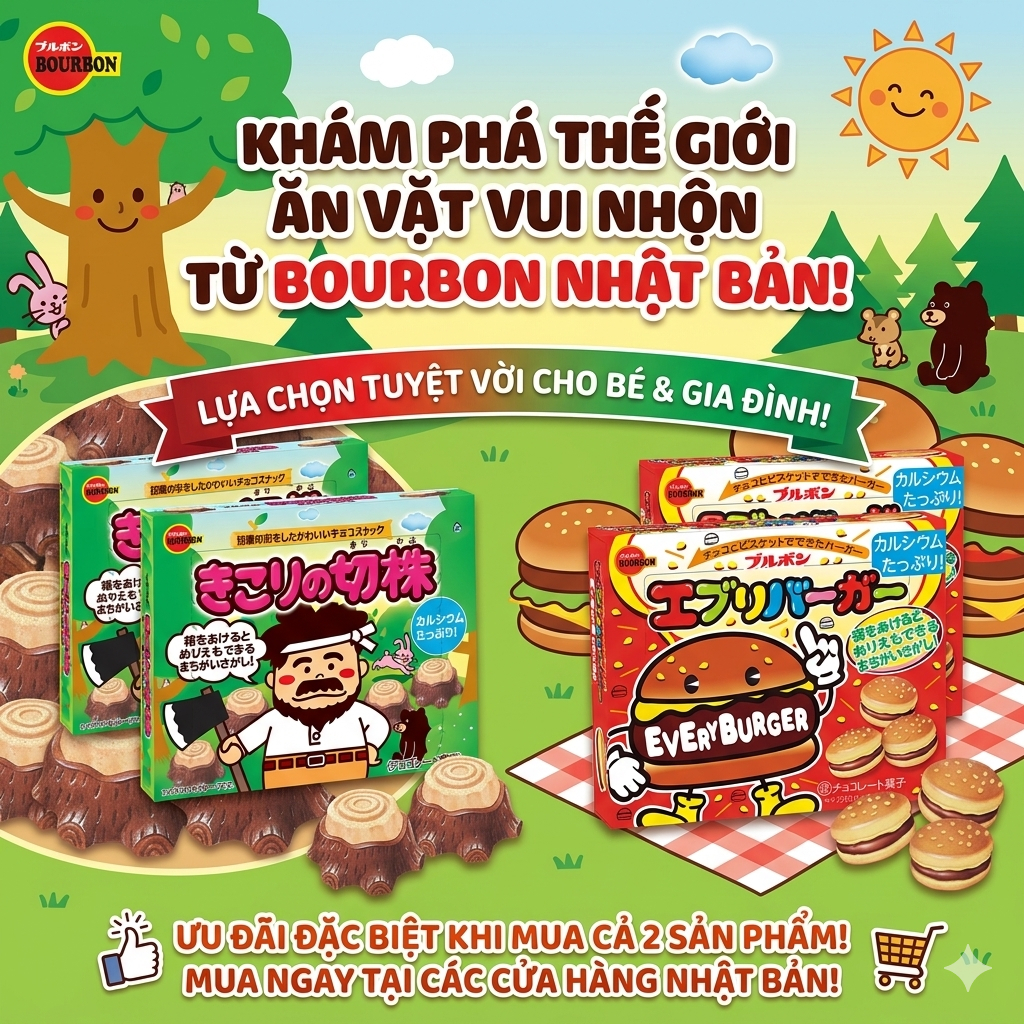 BÁNH QUY BOURBON BURGER-BOURBON GỐC CÂY