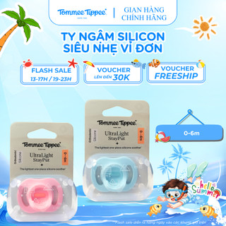 Ty ngậm silicon siêu nhẹ cho bé tommee tippee ultra light 0-6 tháng