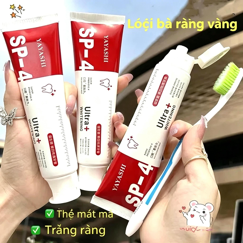 YAYASHI SP-4 Kem đánh răng 120g- trắng răng kem đánh răng probiotic thơm miệng cải thiện răng kem đá