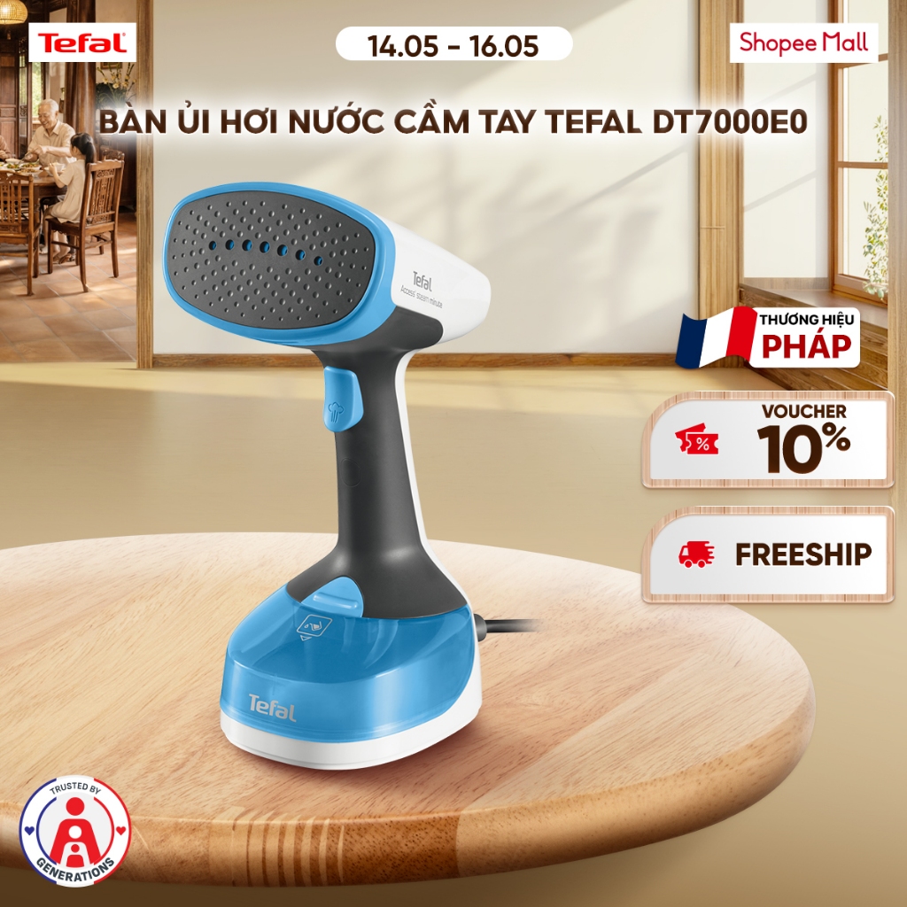 Bàn ủi hơi nước cầm tay Tefal DT7000E0 - Xanh Dương, Dung lượng 150ml