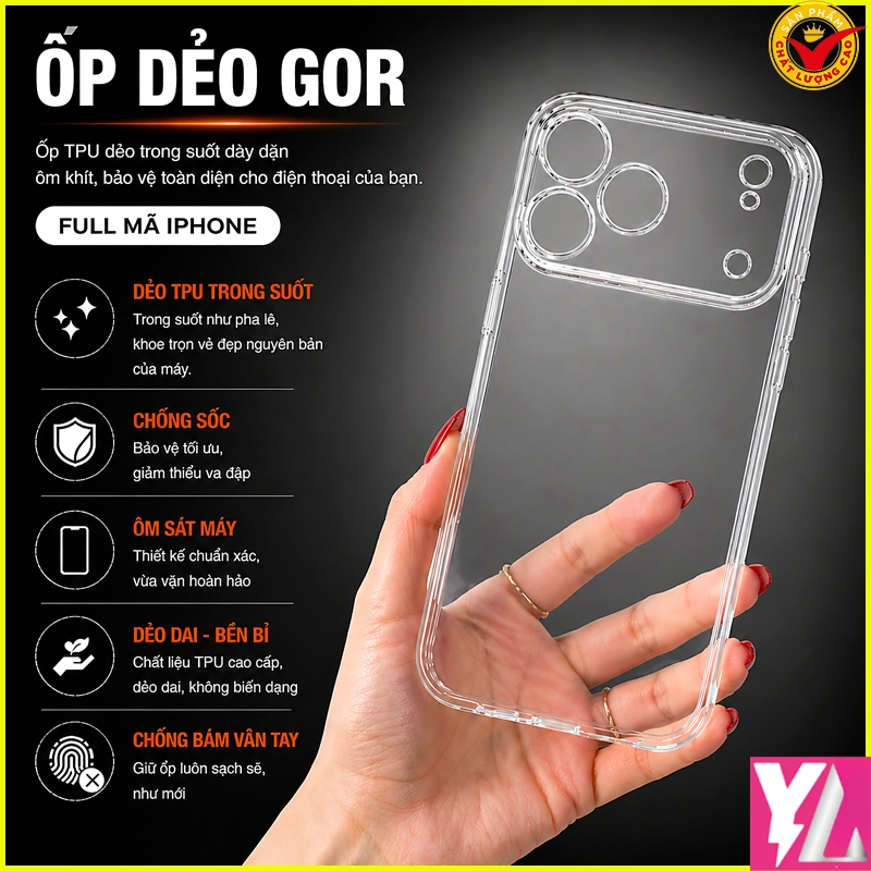 ỐP LƯNG GOR CHÍNH HÃNG IPHONE 11 Pro Max, IP 11, IP 11 Pro ... DẺO TRONG SUỐT KHÔNG Ố MÀU