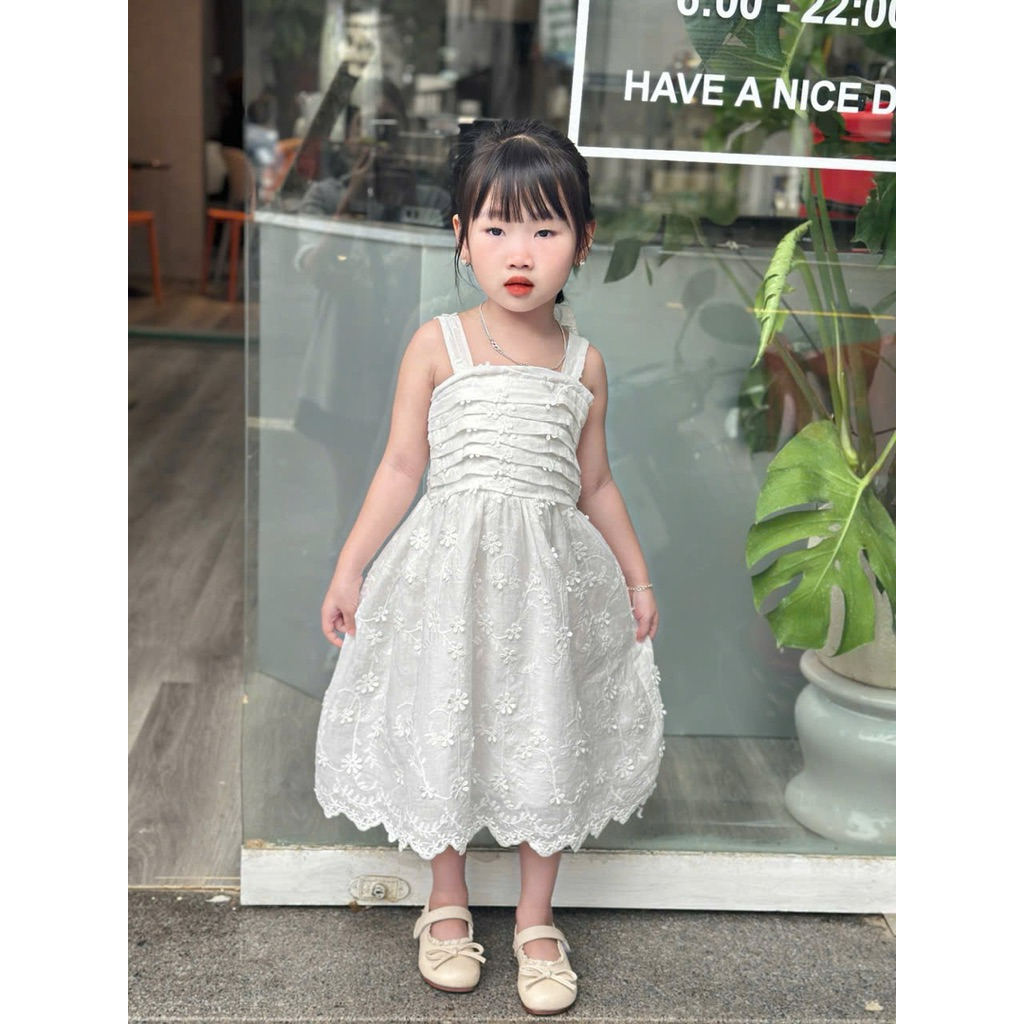 Đầm bé gái,váy thiết kế vải zen thô mát cho bé yêu D178