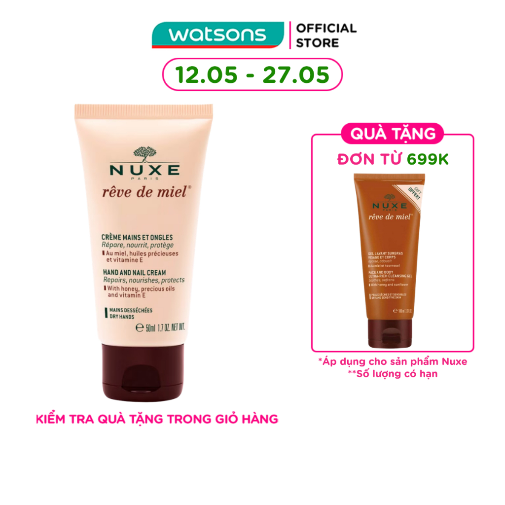 Kem Dưỡng Tay Và Móng Nuxe Reve De Miel Hand And Nail Cream 50ml