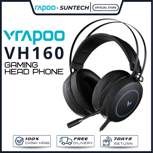 Tai Nghe Gaming Rapoo VH160 - Âm Thanh Vòm 7.1, LED RGB, Micro ENC Khử Ồn, Màng Loa 50mm
