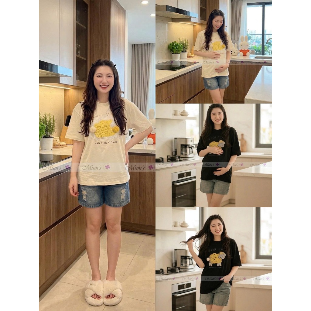 Quần sooc bò ống rộng  Mum's Shop QSB007 sành điệu, cá tính cho nàng bầu