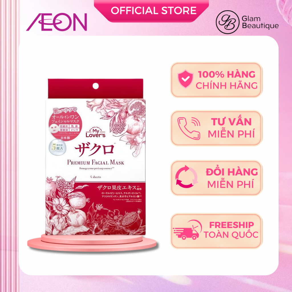 My Lover's Mặt Nạ Cấp Ẩm Đàn Hồi Zakuro Premium Facial Mask 30ml - Glam Beautique