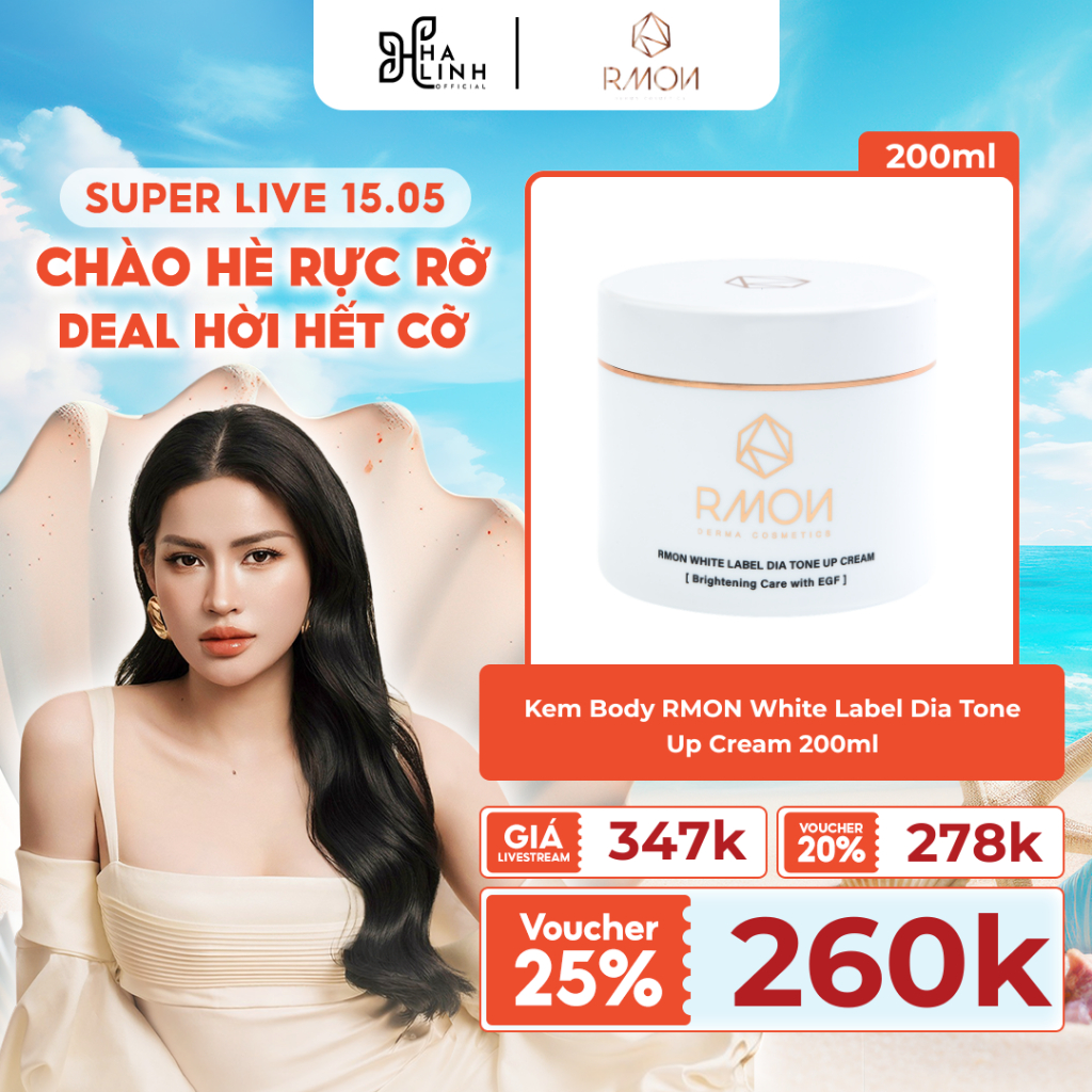 [VHL x RMON] Kem Body RMON White Label Dia Tone Up Cream 200ml