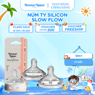 Núm ty silicon siêu mềm tự nhiên cho bé tommee tippee natural start slow flow 0-3 tháng