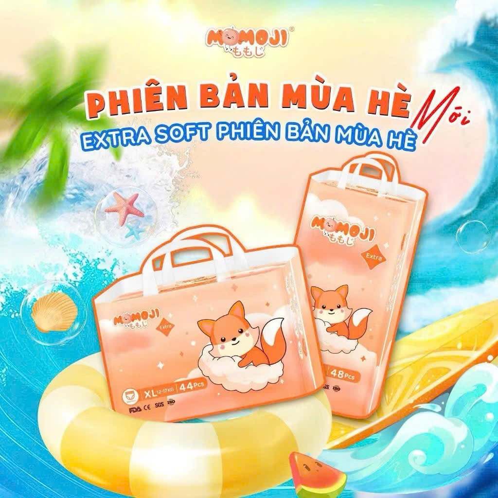 [Chính hãng ] Combo 2 Bịch Tã Bỉm Momoji Extra Soft quần dán bản mùa hè mỏng mềm thấm hút tốt