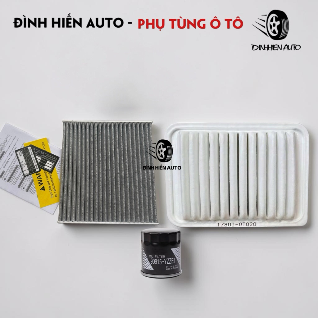 Xe Vios (2008-25), Yaris (2008-25): Lọc gió động cơ, lọc điều hòa và lọc nhớt (0T020/0Y050/0N010/E1)