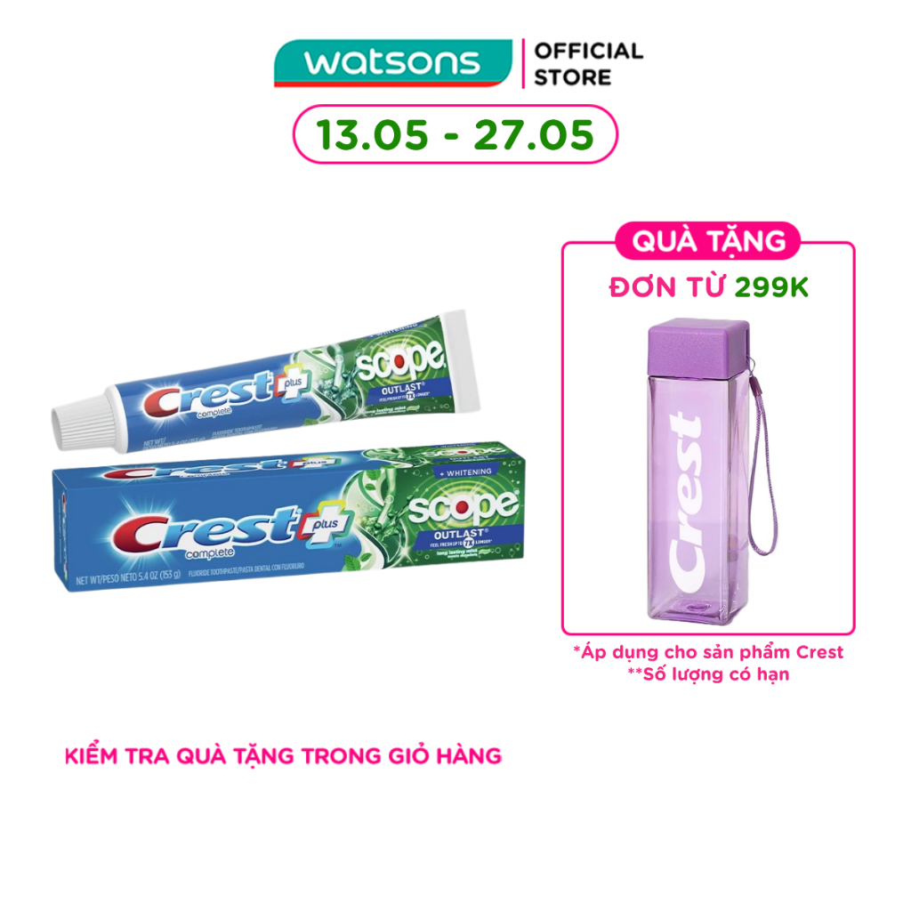 Kem Đánh Răng Crest Complete Scope Outlast Fluoride 153g