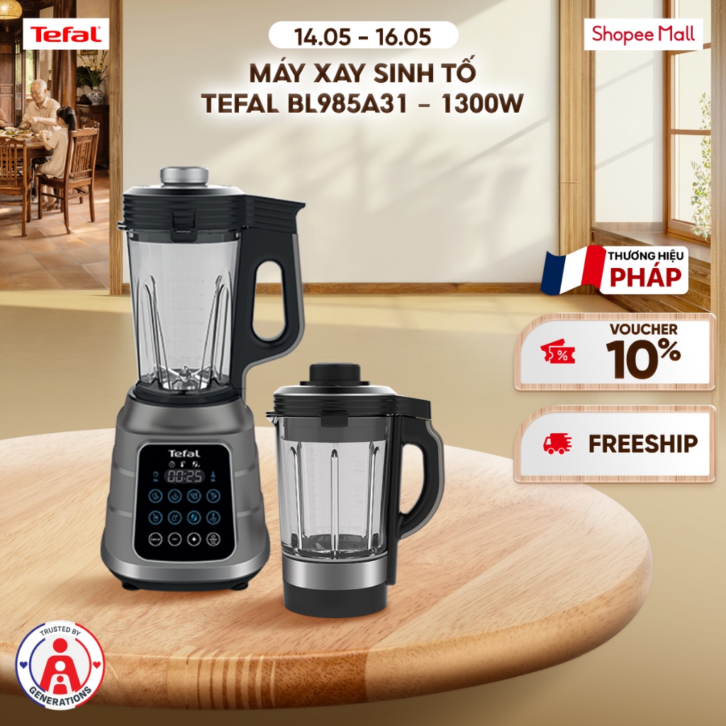 Máy xay nấu đa năng hút chân không kèm 2 cối Tefal - BL985A31 - 1300W