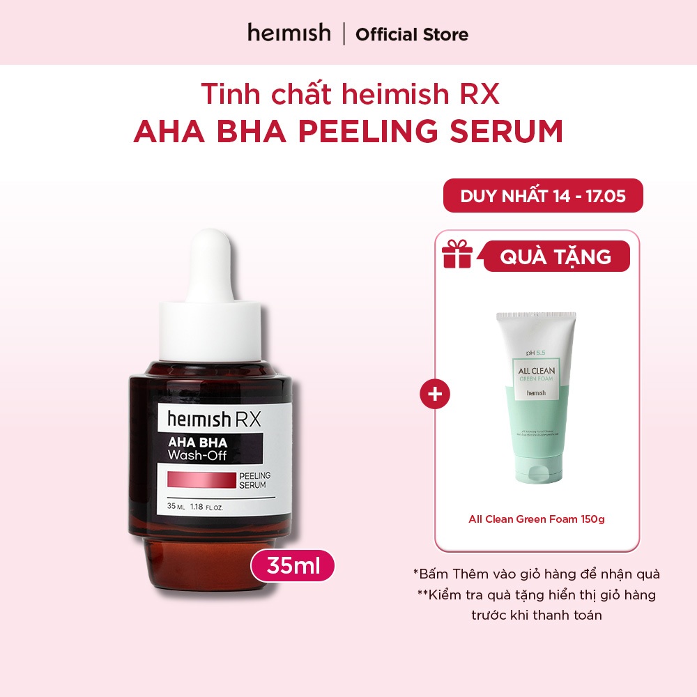 [MỚI] Tinh chất peel da heimish RX AHA BHA Wash off Peeling Serum 35ml