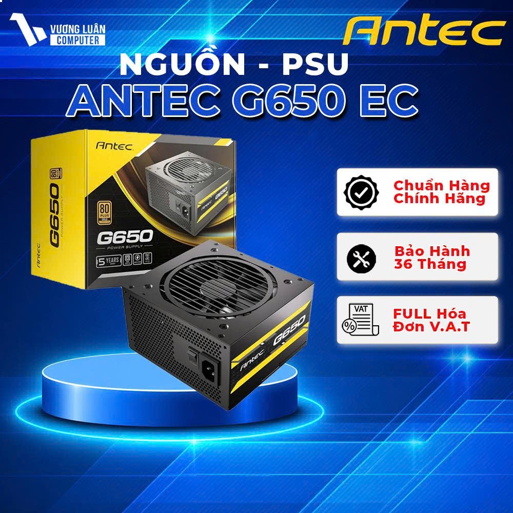 Bộ Nguồn Antec G650 EC ( 650w, 80Plus Gold, Semi Module,BH 5 năm) Chính Hãng Giá Tốt