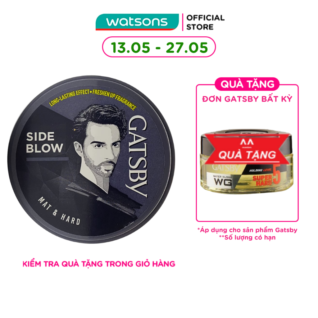 Wax Tóc Gatsby Mat & Hard_Đen 75g