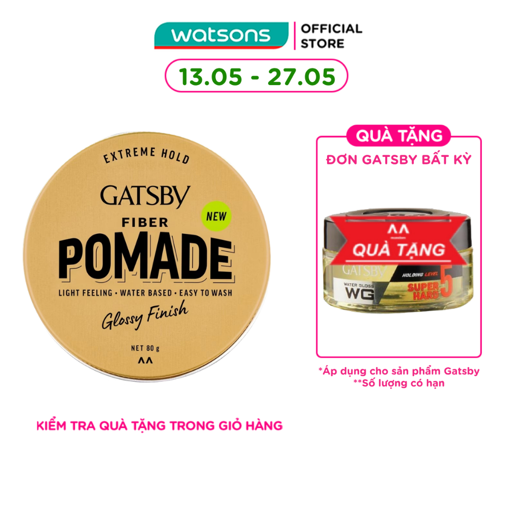 Wax Vuốt Tóc Gatsby Fiber Pomade 80g