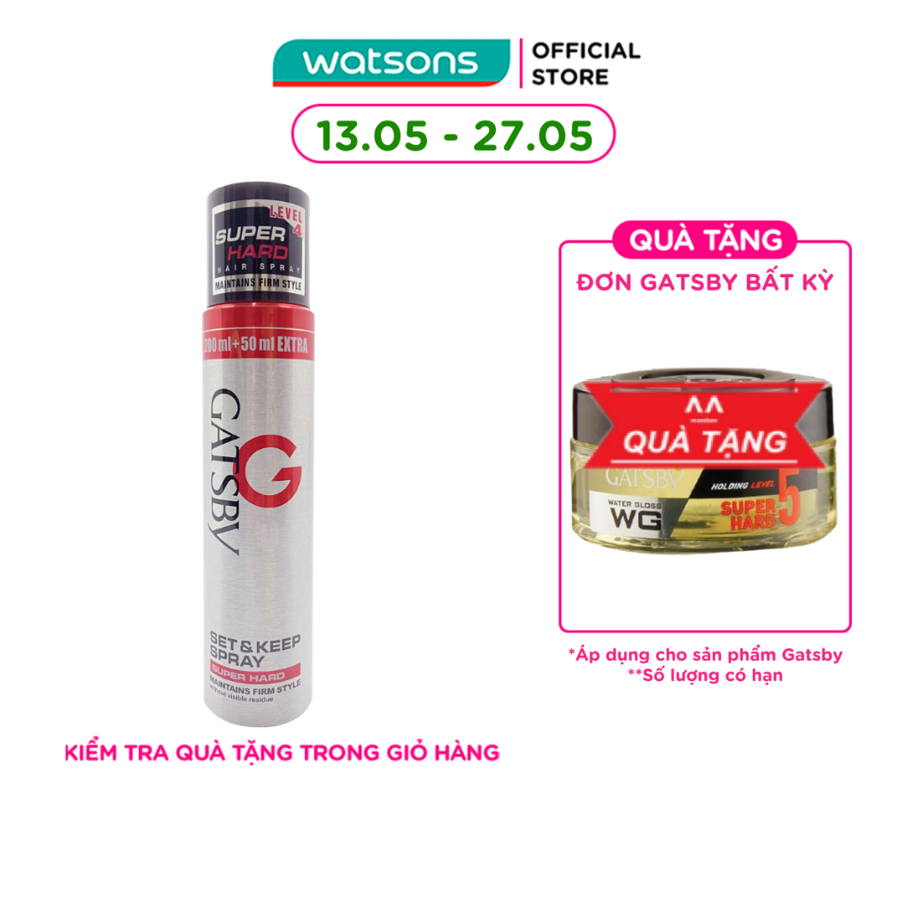 Keo Xịt Tóc Gatsby Siêu Cứng 250ml